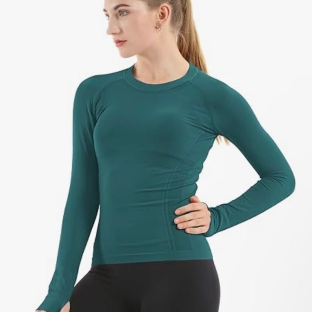 Teal Long Sleeve Workout Shirt